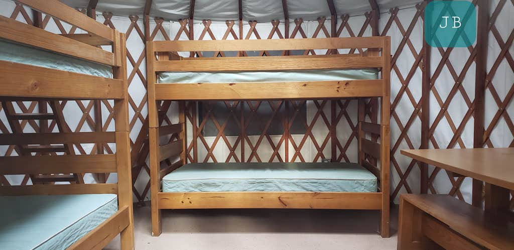 Jean C.'s photo of glamping accommodations at Barretts Pond Campground — Myles Standish State Forest near Bridgewater, MA