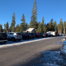 Morning parking lot almost filled by 7am