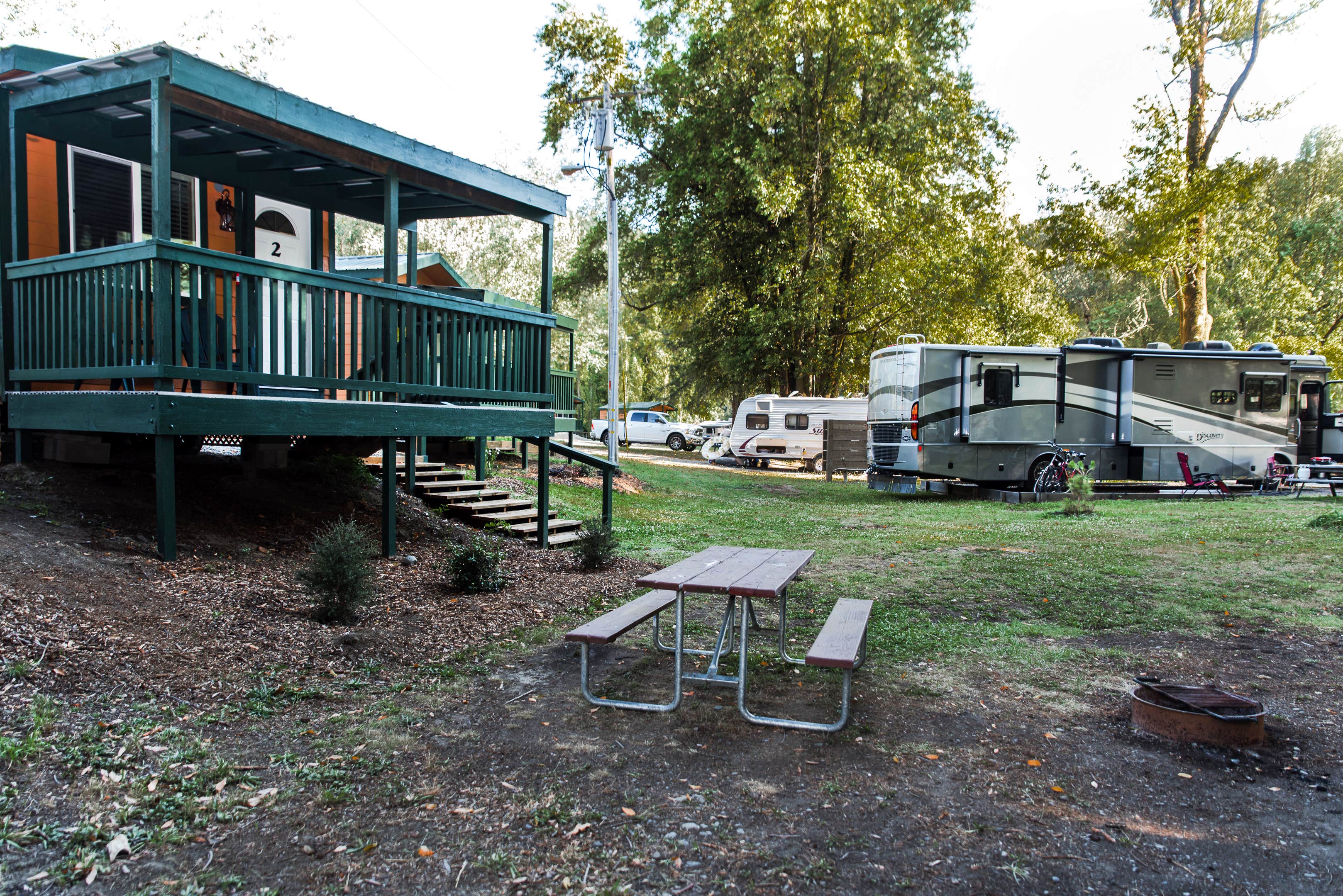 Katya Q.'s photo of rv camping at Giant Redwoods RV & Cabin Destination near Piercy, CA