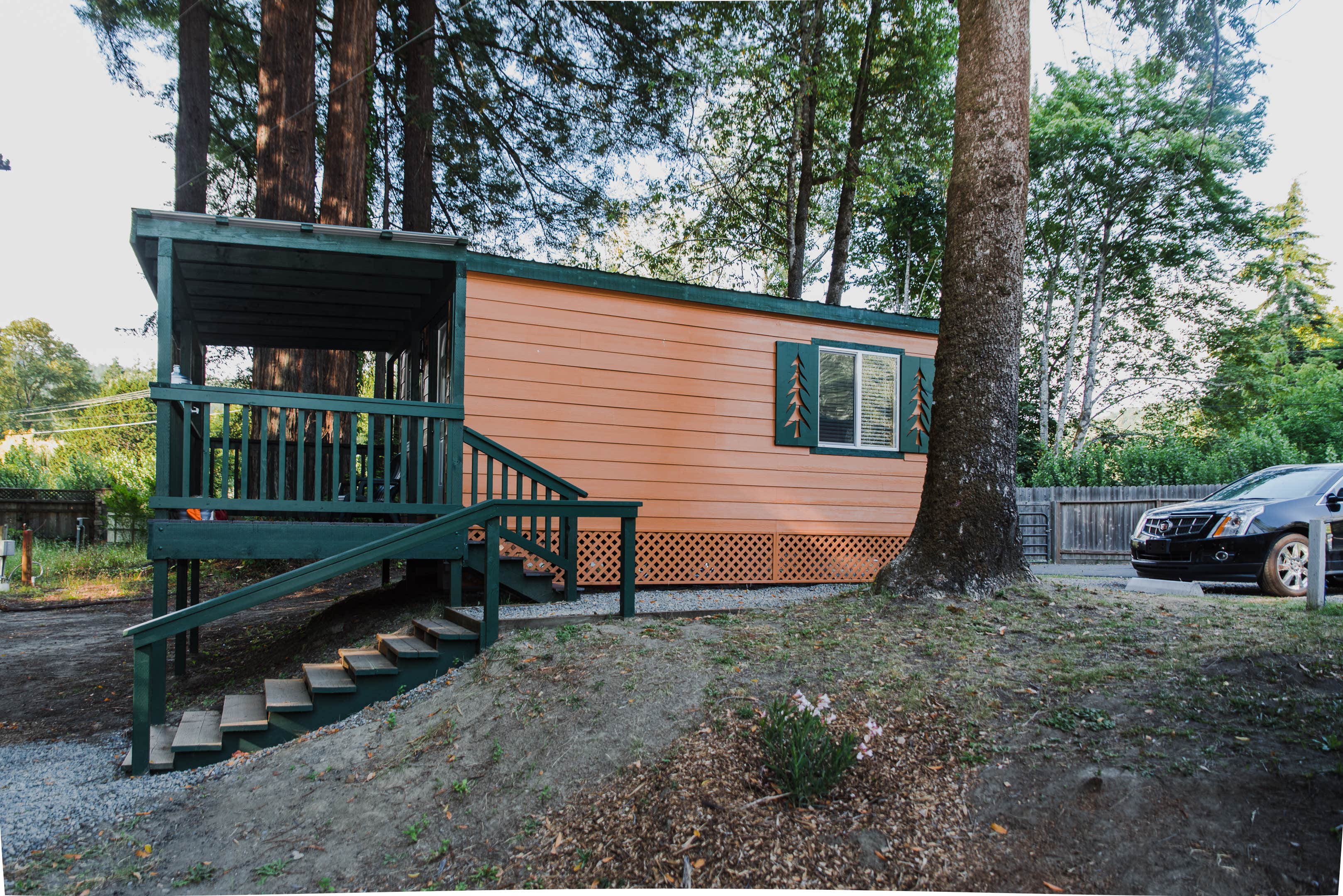 Katya Q.'s photo of a cabin at Giant Redwoods RV & Cabin Destination near Bridgeville, CA