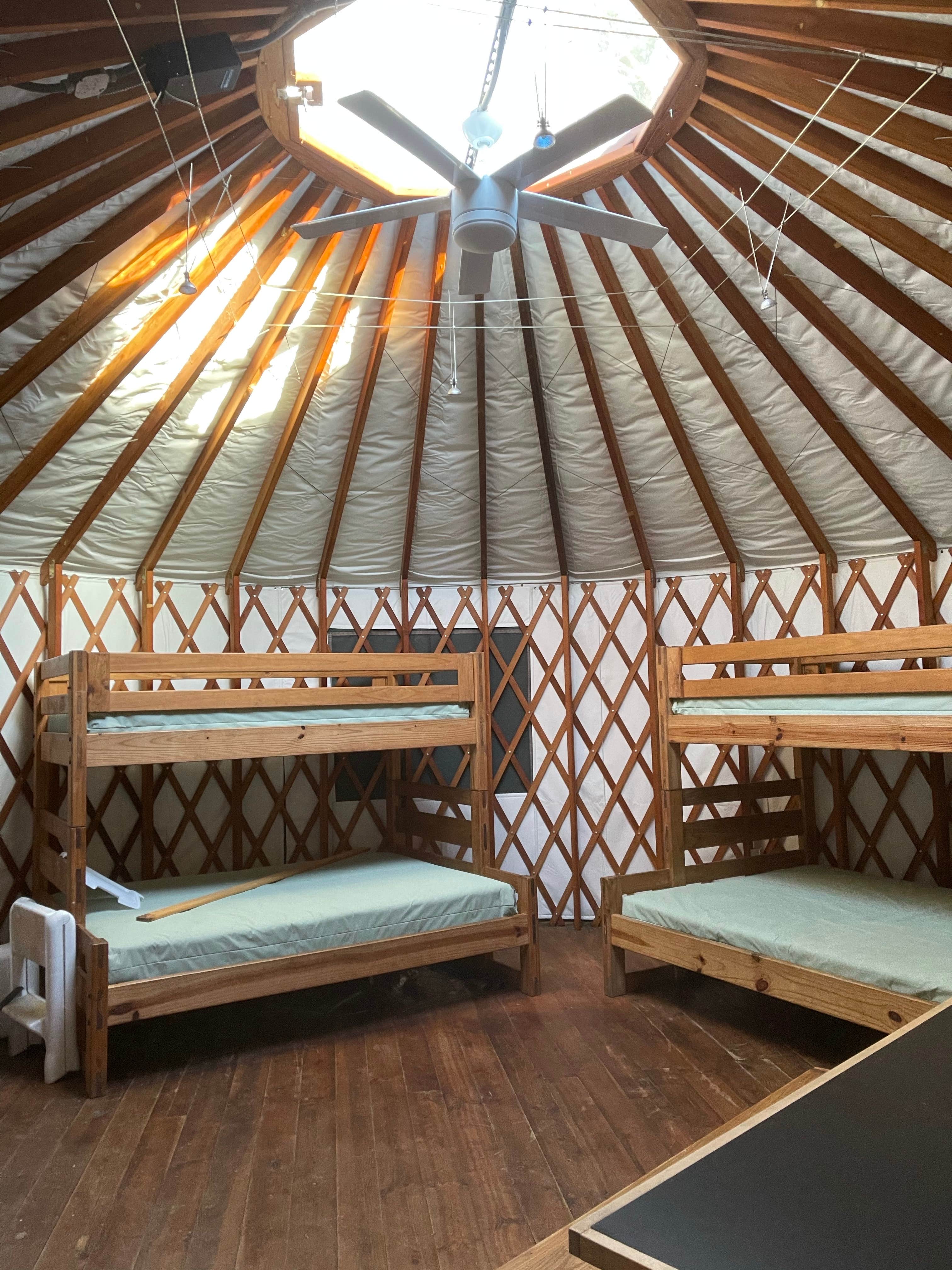 Cheryl B.'s photo of glamping accommodations at October Mountain State Forest Campground near South Kent, CT