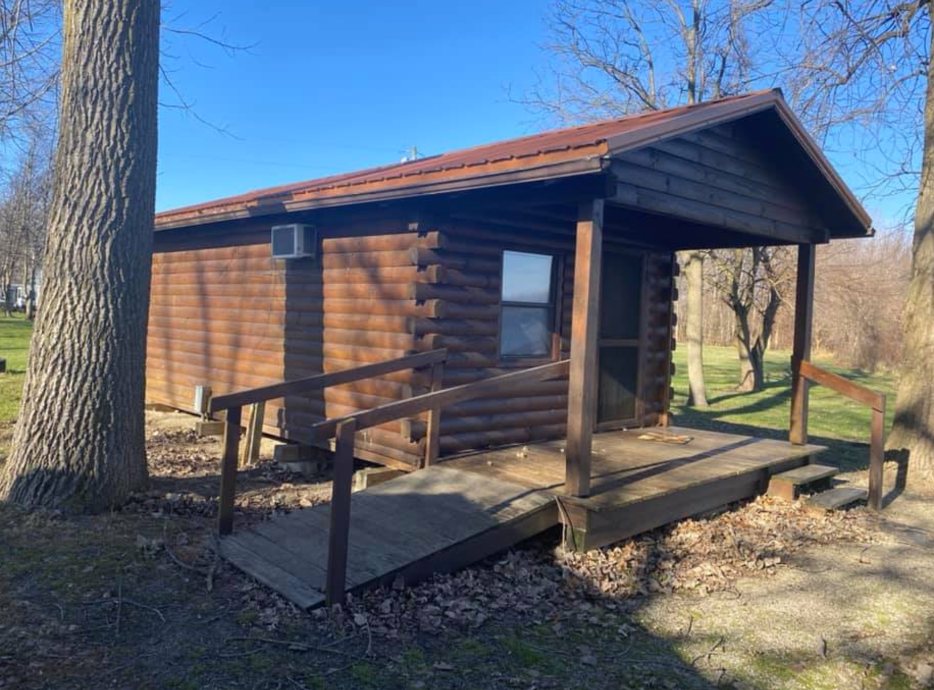 Amy G.'s photo of a cabin at Hoffman Lake Campground INC. near Winona Lake, IN