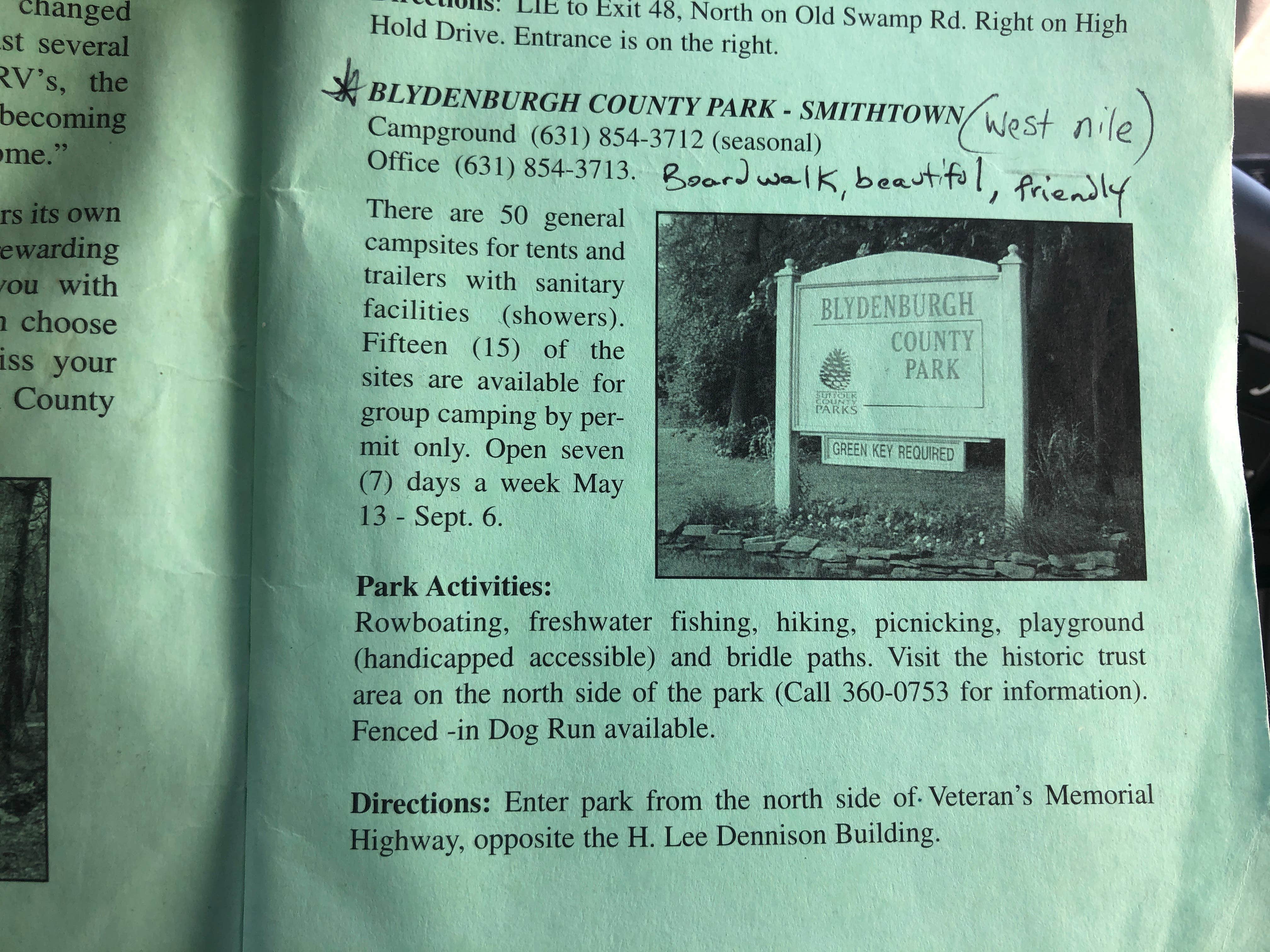 Camper-submitted photo at Blydenburgh County Park near Greenwich, CT