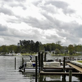 The marina is next to the campground and leads to Lake Marion.