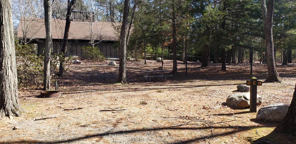 Jean C.'s photo of a cabin at Hopeville Pond State Park Campground near Worcester, MA