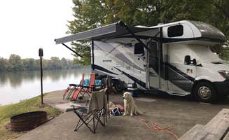 Sue's photo of camping with pets at Lock A near Springfield, TN