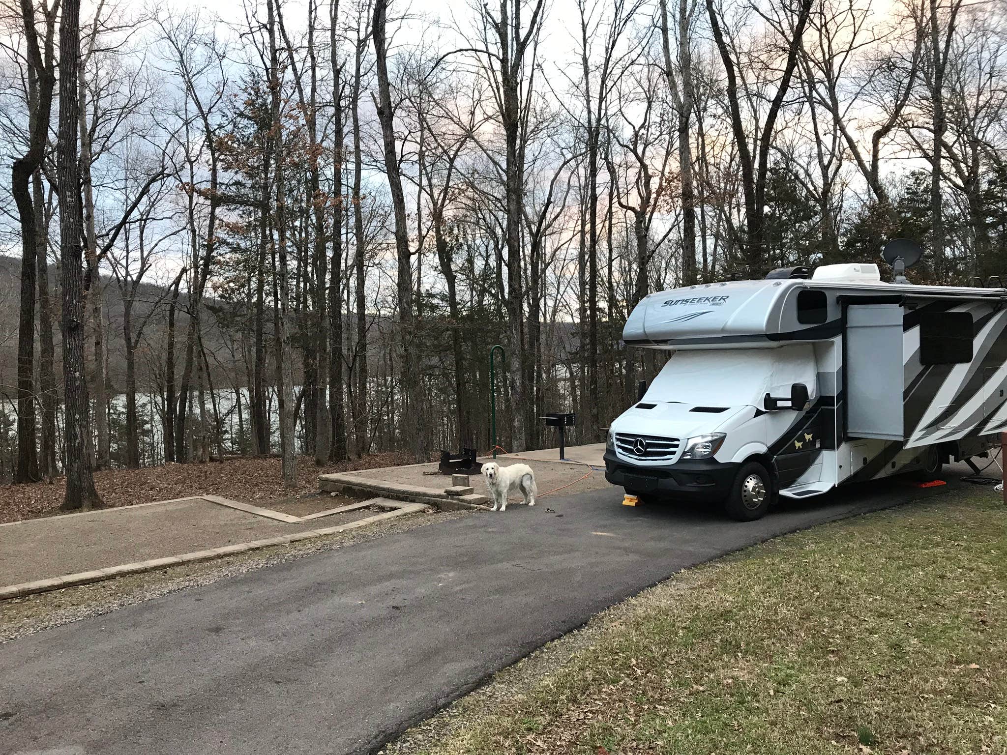 Sue's photo of camping with pets at Lake Fort Smith State Park Campground near Lincoln, AR