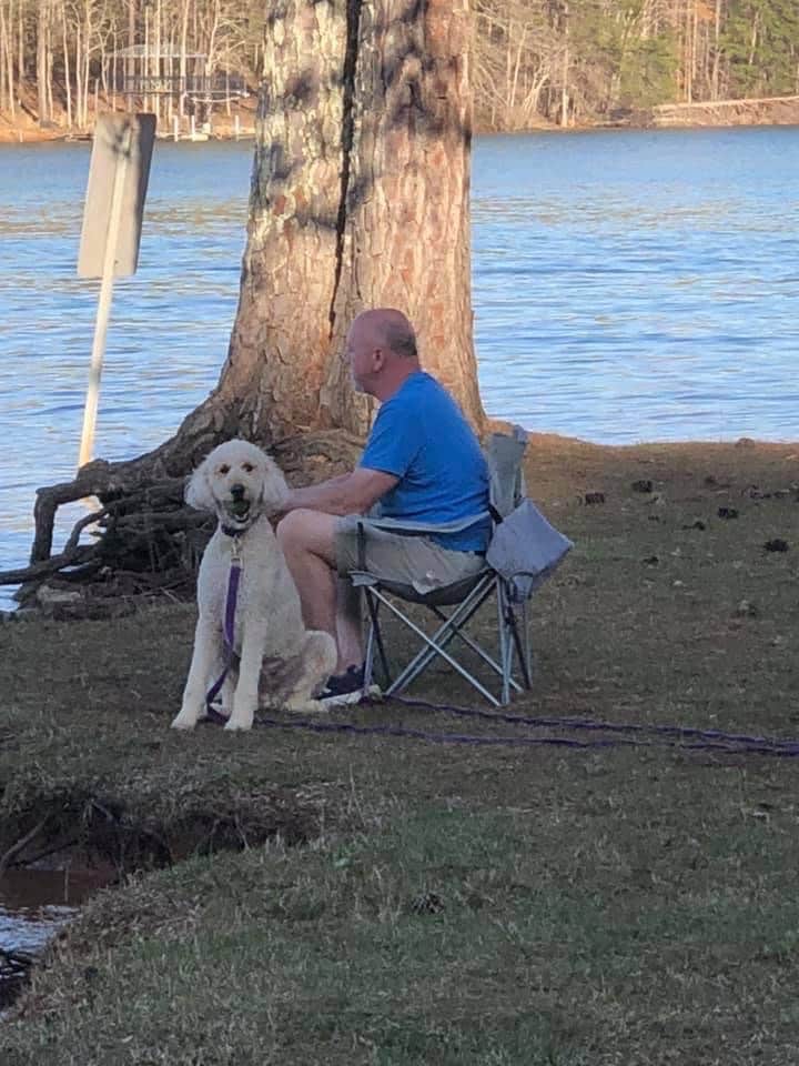 Joseph C.'s photo of camping with pets at Bald Ridge Creek near Alpharetta, GA