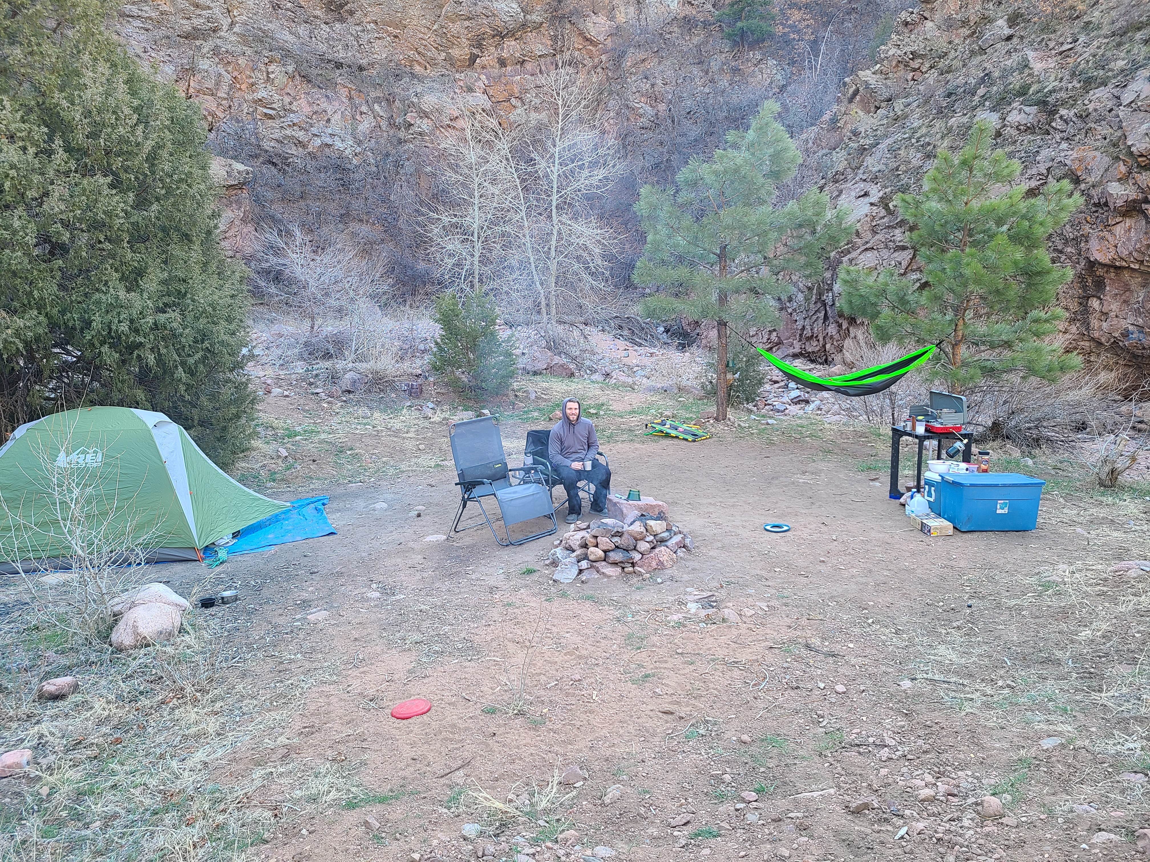 Chelsea F.'s photo of tent camping at Phantom Canyon Road BLM Sites near Wetmore, CO