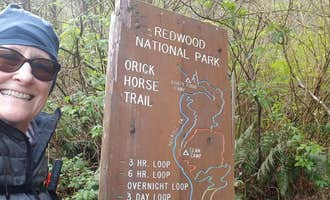 Camping near Elk Prairie Campground — Prairie Creek Redwoods State Park: Elam Backcountry Camp — Redwood National Park, Orick, California