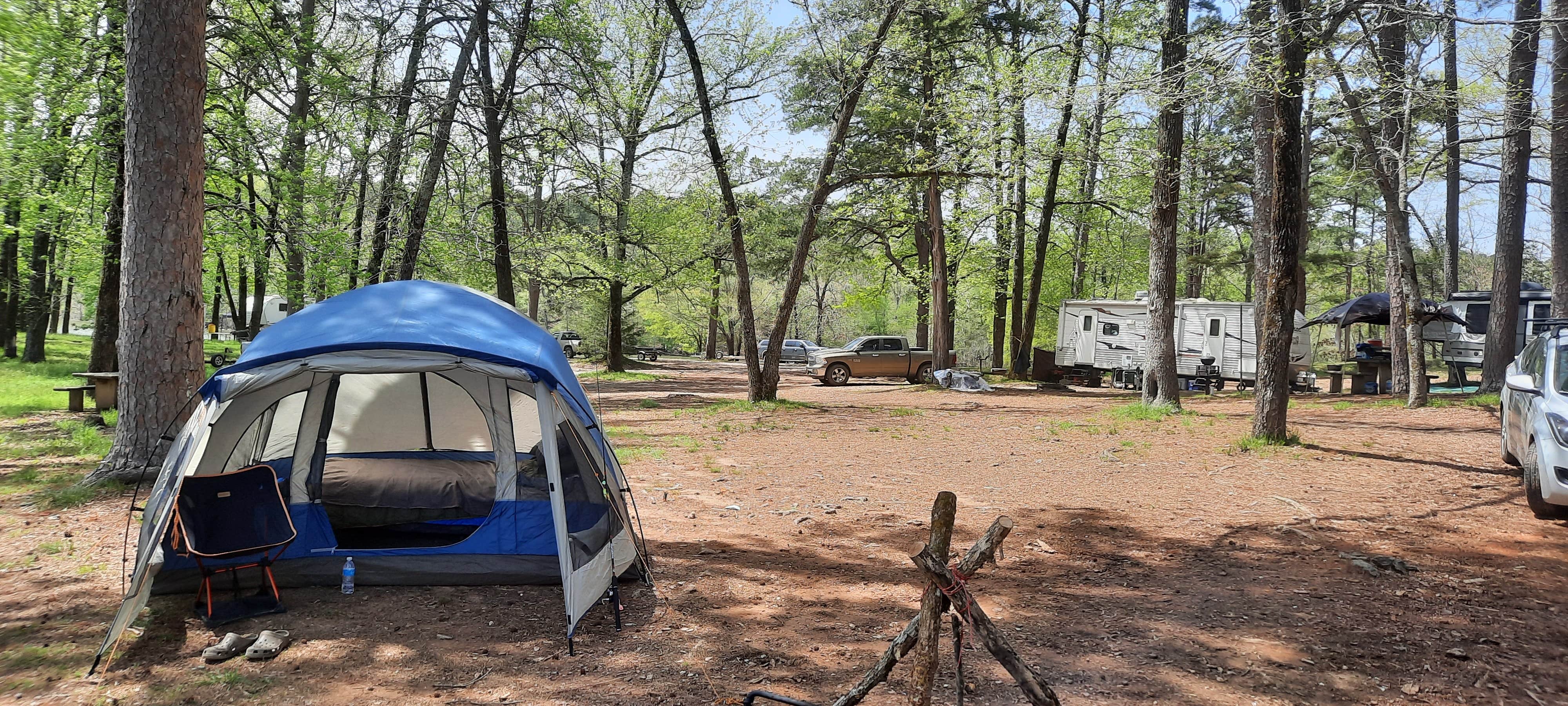 The P.'s photo of tent camping at Irons Fork Primitive Camping near Benton, AR