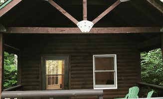 Neena B.'s photo of a cabin at Ricker Pond State Park Campground near Thetford, VT
