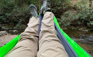Matthew's photo of tent camping at Raven Cliff Falls near Dawsonville, GA