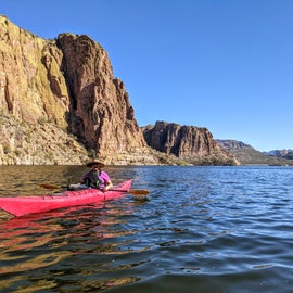 Kayaking on Canyon Lake, just down the hill.