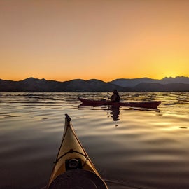 Paddling on Roosevelt Lake at sunset is the best time to be there.