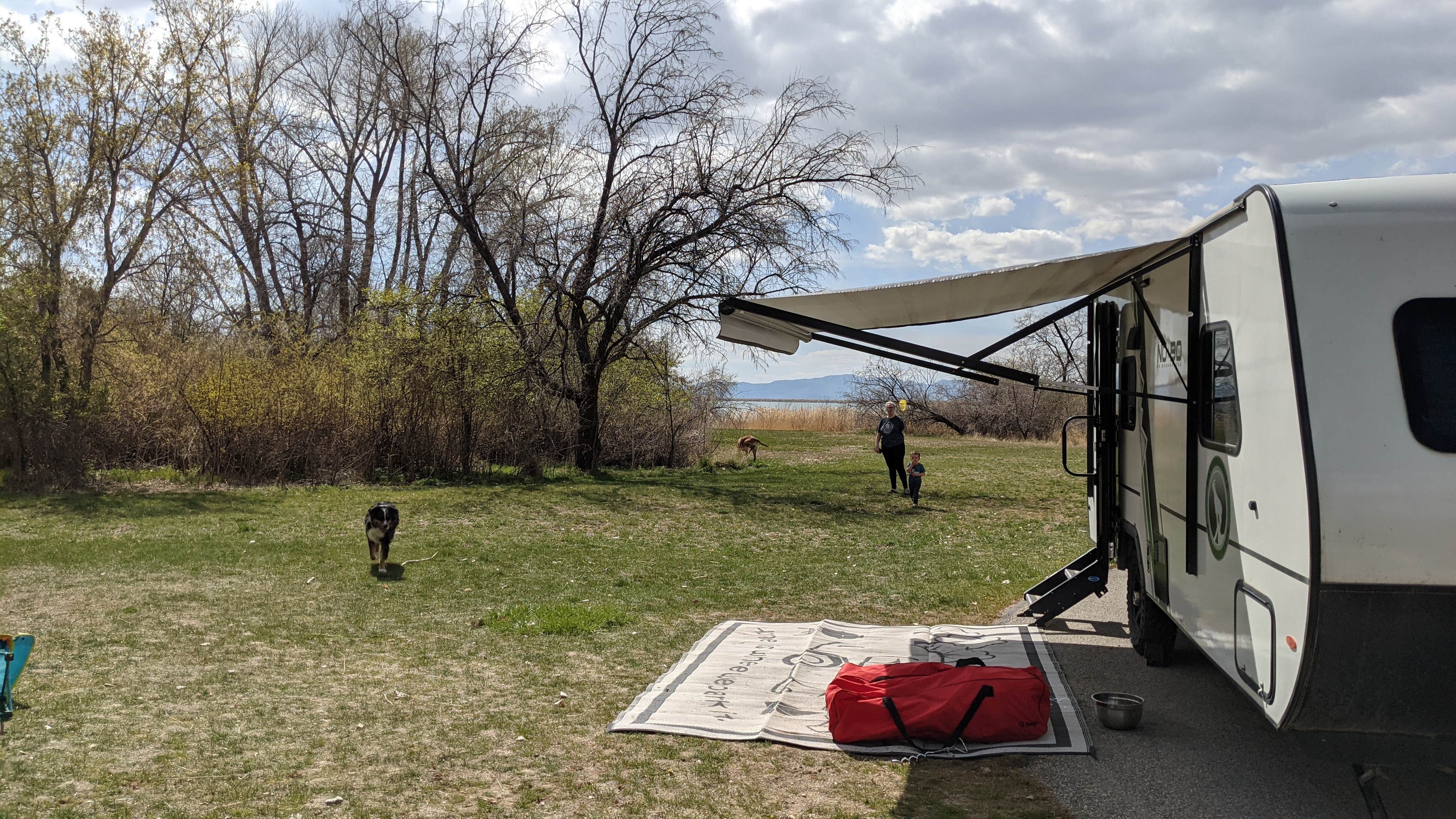 Ben	 H.'s photo of camping with pets at Cottonwood Campground — Willard Bay State Park near Logan, UT