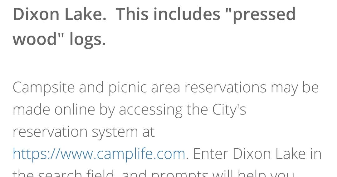 Dixon Lake Campground