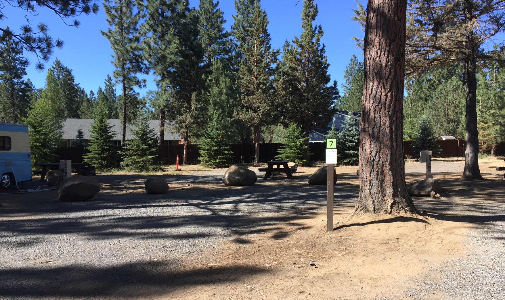 Site 7 - In the middle of the RV row. Still has plenty of open space behind it. 
