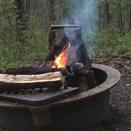 Fire pit at the campsite
