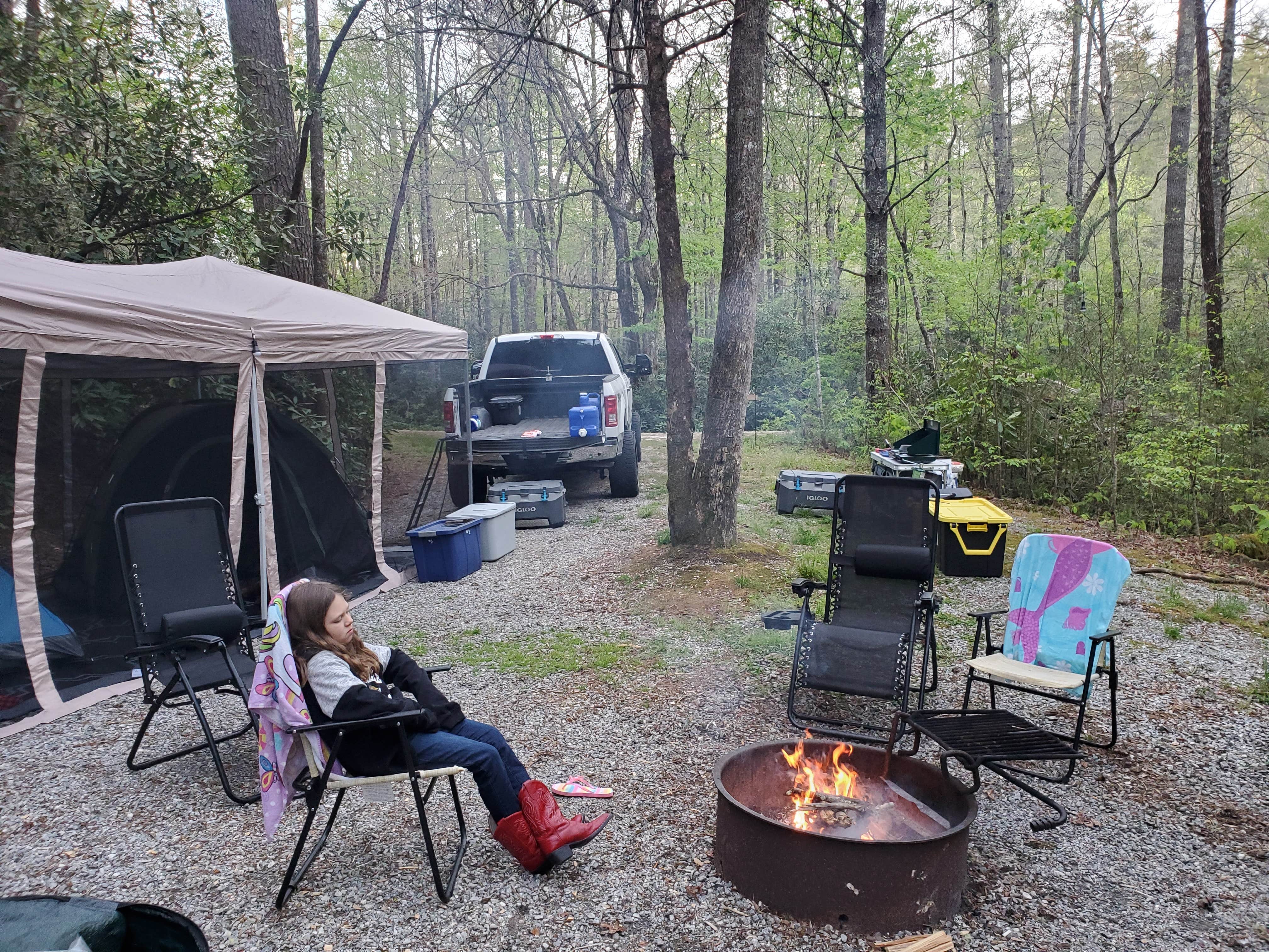 Randall's photo of tent camping at Blue Valley Camp near Cashiers, NC