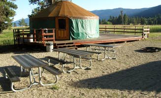 Lake Cascade S.'s photo of glamping accommodations at Osprey Point Group Yurts — Lake Cascade State Park near Crouch, ID