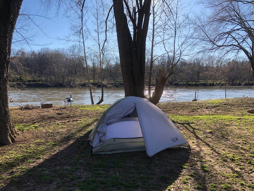 Brittany B.'s photo of tent camping at Canoe Landing Group Campsite — James River State Park near Waynesboro, VA
