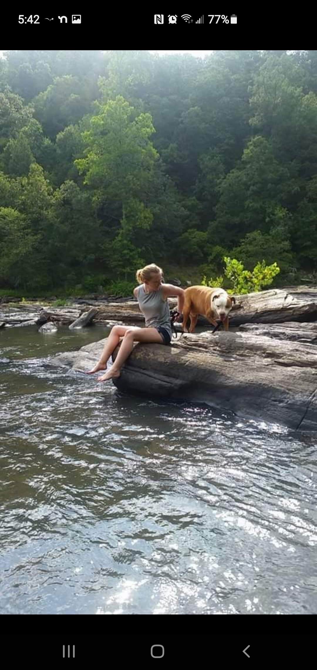 Kim M.'s photo of camping with pets at Sweetwater Creek State Park Campground near Lovejoy, GA