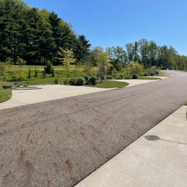 Paved roadways and concrete pads