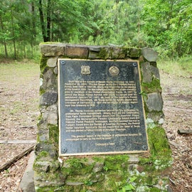 There are a couple of nice informative plaques in the park, like this one dedicated to the man who planted most of the Davy Crockett National Forest, apparently.