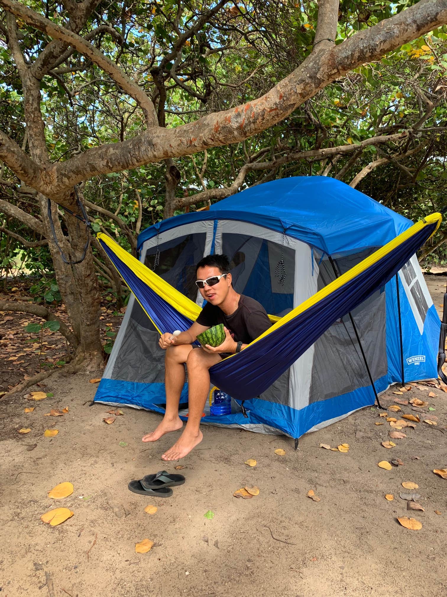 Laura H.'s photo of tent camping at Mālaekahana State Recreation Area near Ewa Gentry, HI