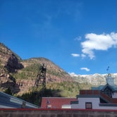 View from rooftop of Ouray Brewing company about 10 minutes from campground.