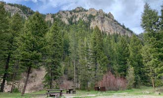 Camping near Garnet Mountain Fire Lookout: Spire Rock Campground, Gallatin Gateway, Montana