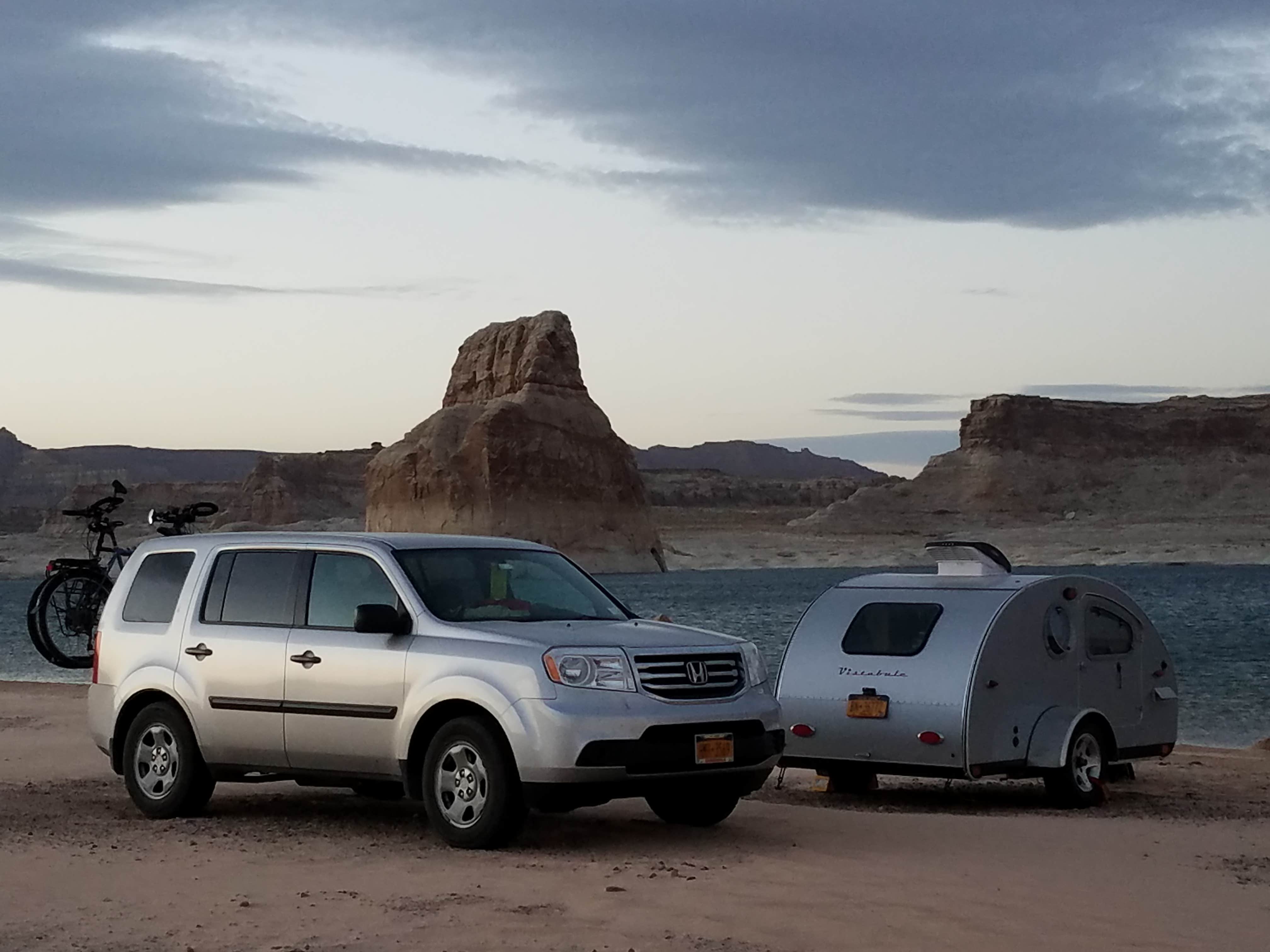 Mary S.'s photo of rv camping at Lone Rock Beach Primitive Camping Area — Glen Canyon National Recreation Area near Marble Canyon, AZ