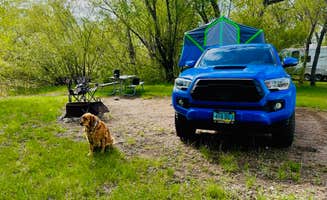 Kendall's photo of camping with pets at Heart Butte Reservoir (Lake Tschida) near Lemmon, SD