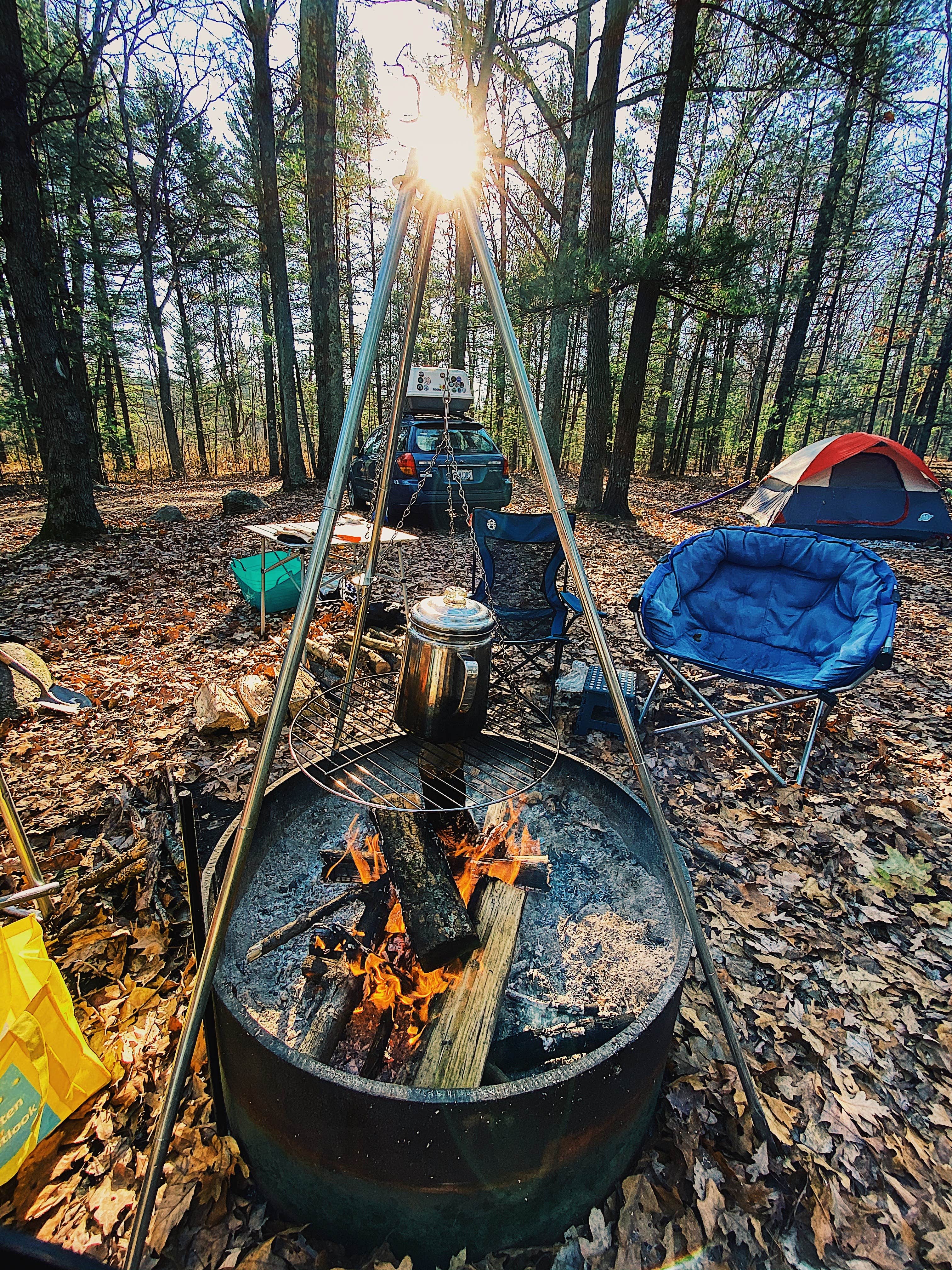 John N.'s photo of tent camping at Leverentz Lake State Forest Campground near Cadillac, MI