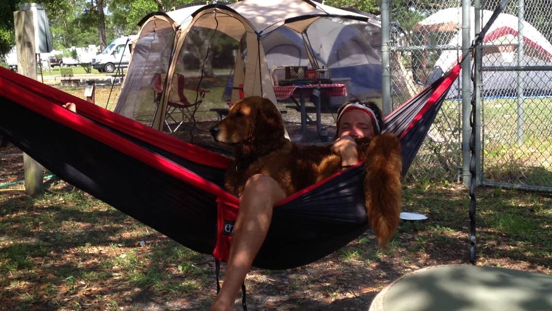 Molly M.'s photo of camping with pets at Fort Pickens Campground — Gulf Islands National Seashore in Florida