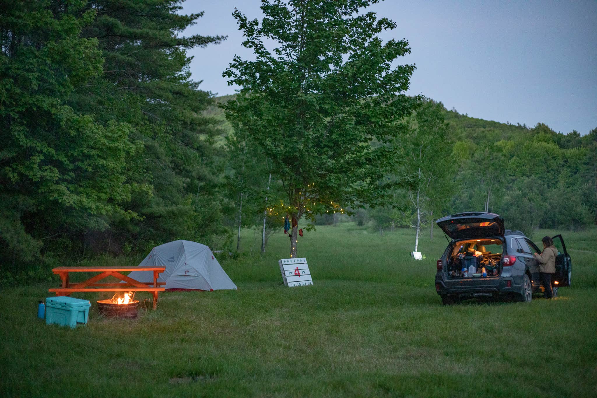 Maggie F.'s photo of tent camping at ADK Mountain View Campground near Rainbow Lake, NY