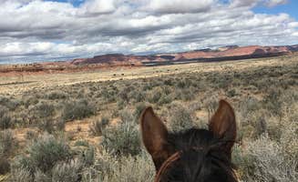 Marci's photo of camping with a horse at Ethel's Hideout RV park and Campground: Kanab in Arizona