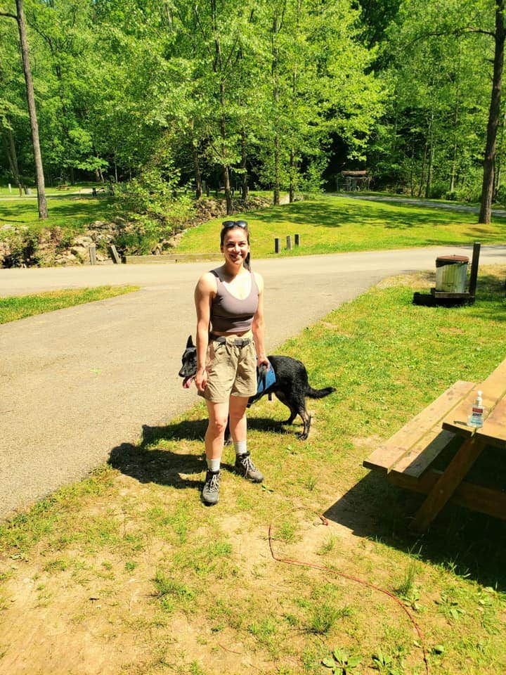 David F.'s photo of camping with pets at Cedar Creek State Park Campground near Burnsville Lake