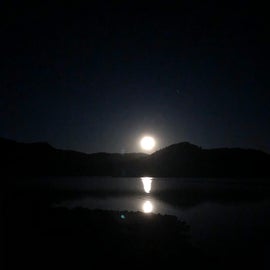 Full moon at the lake was beautiful and the weather perfect. no mosquitoes too