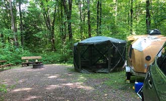 Camping near Lake of the Pines Campground — Flambeau River State Forest: Connors Lake Campground — Flambeau River State Forest, Winter, Wisconsin