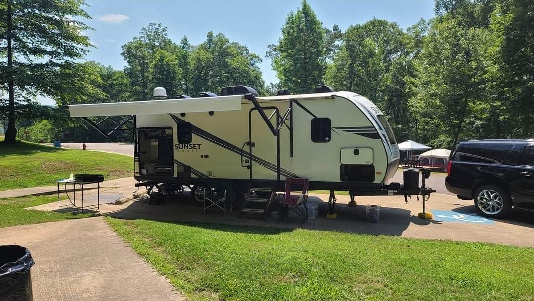 Steve L.&#x27;s photo of rv camping at Lake Fort Smith State Park Campground near John Paul Hammerschmidt Lake