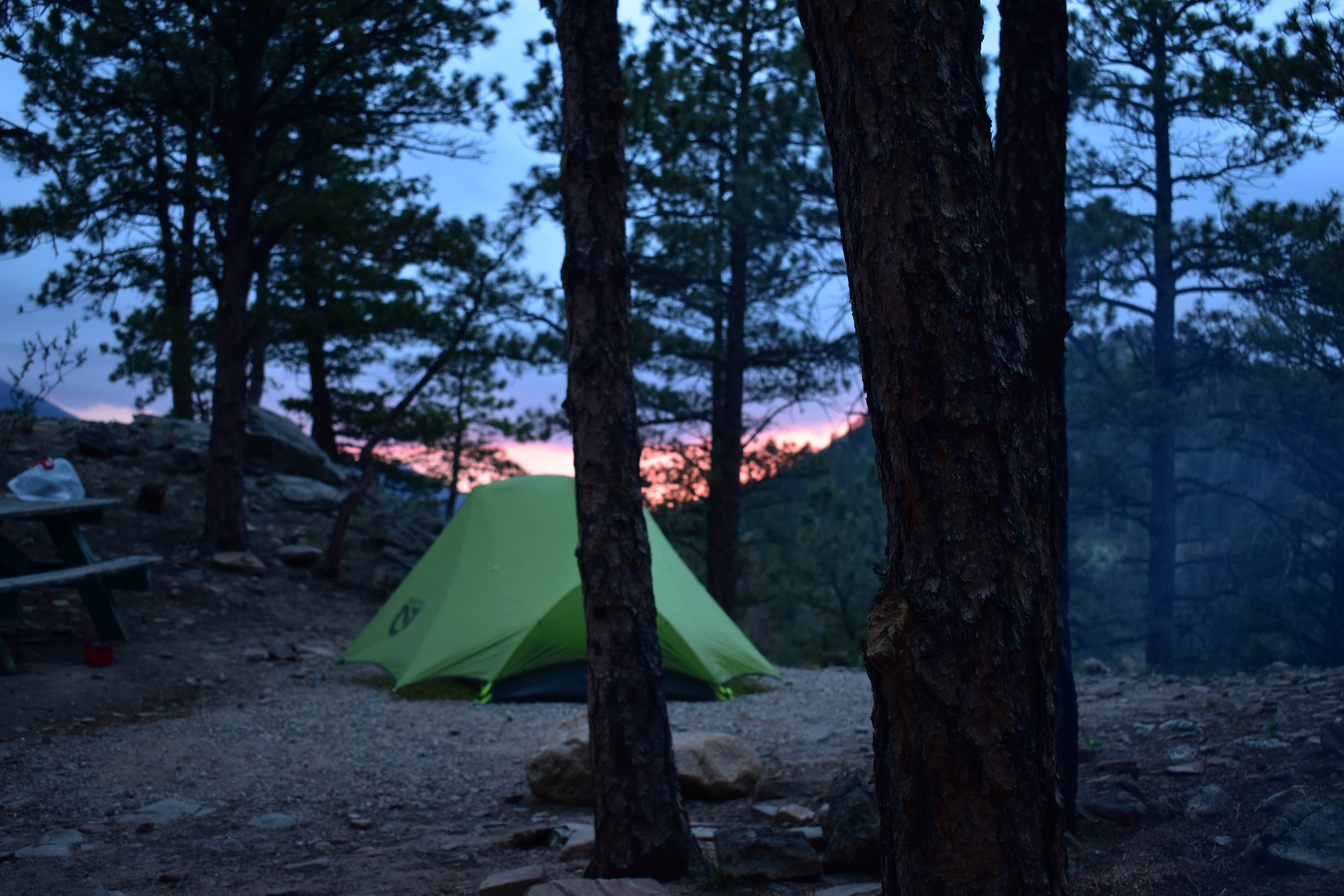 Jacky D.'s photo of tent camping at Glen Isle Resort near Buffalo Creek, CO
