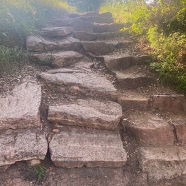 steps to camp site…they are walk in and not clearly marked from the road.