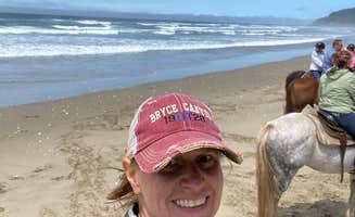 Annie C.'s photo of camping with a horse at Baker Beach Campground near Mapleton, OR