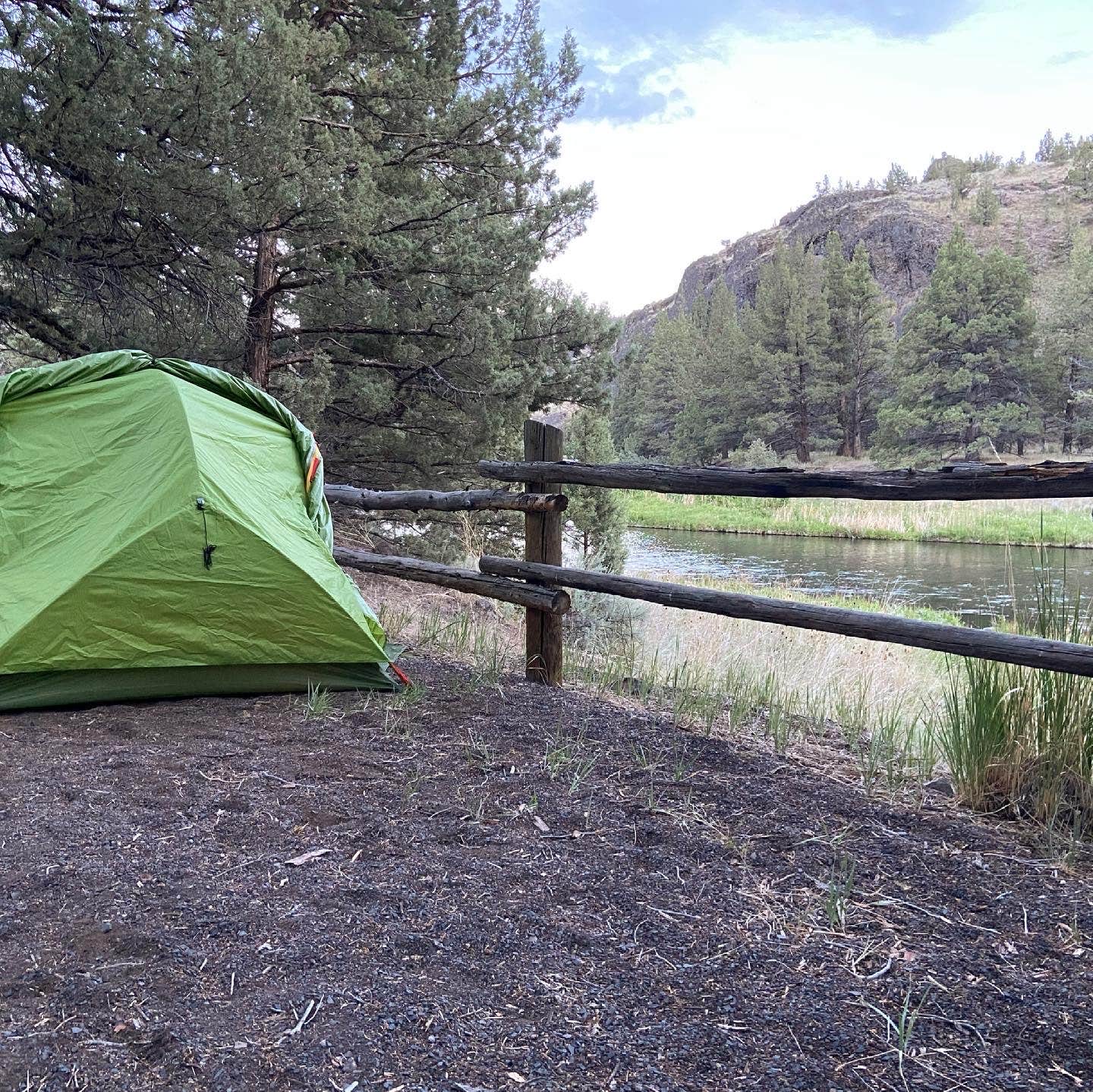 Kelsey G.'s photo of tent camping at Chimney Rock Campground near Cloverdale, OR