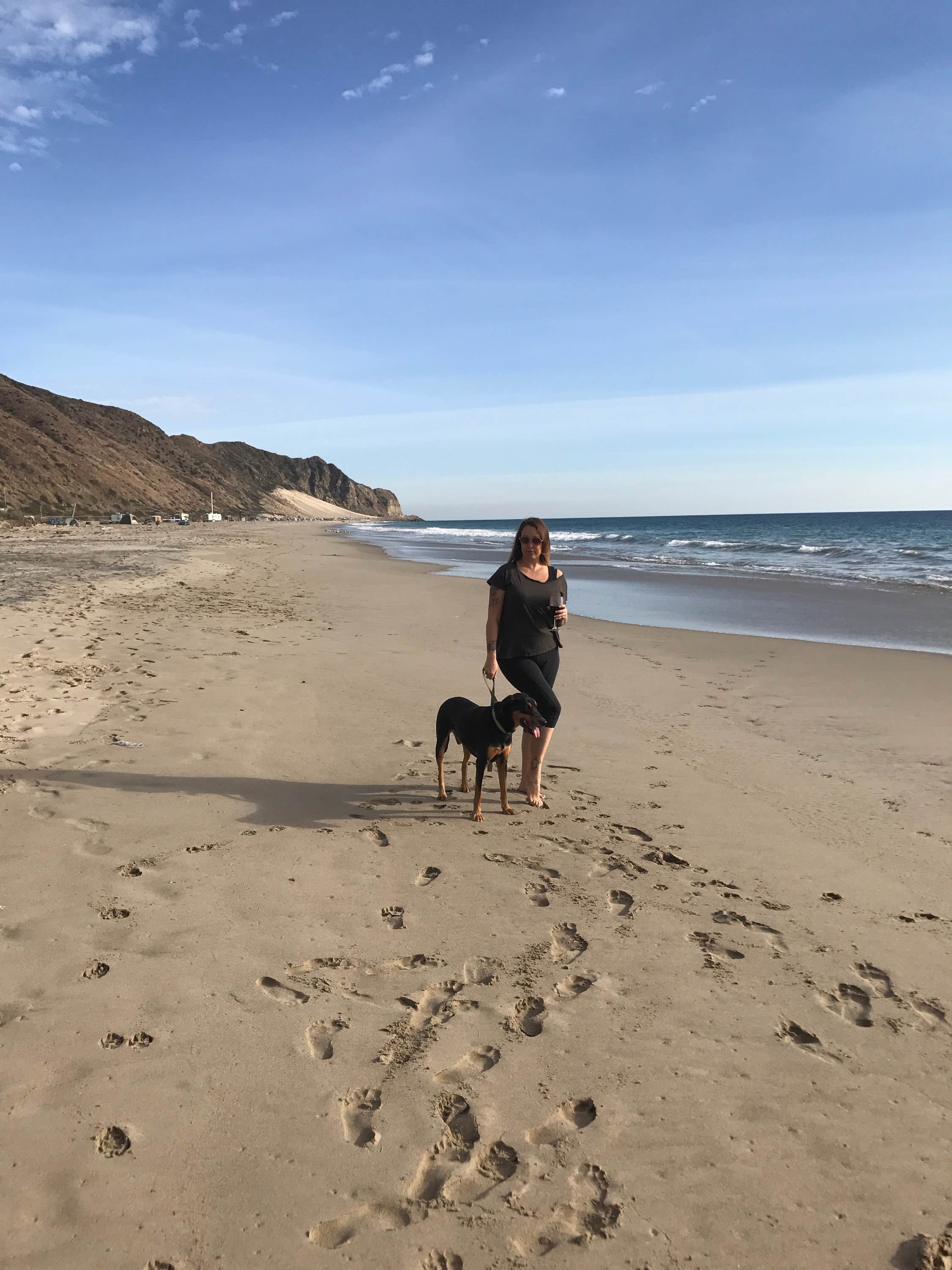 Kristina B.'s photo of camping with pets at Thornhill Broome Beach — Point Mugu State Park near Santa Monica, CA