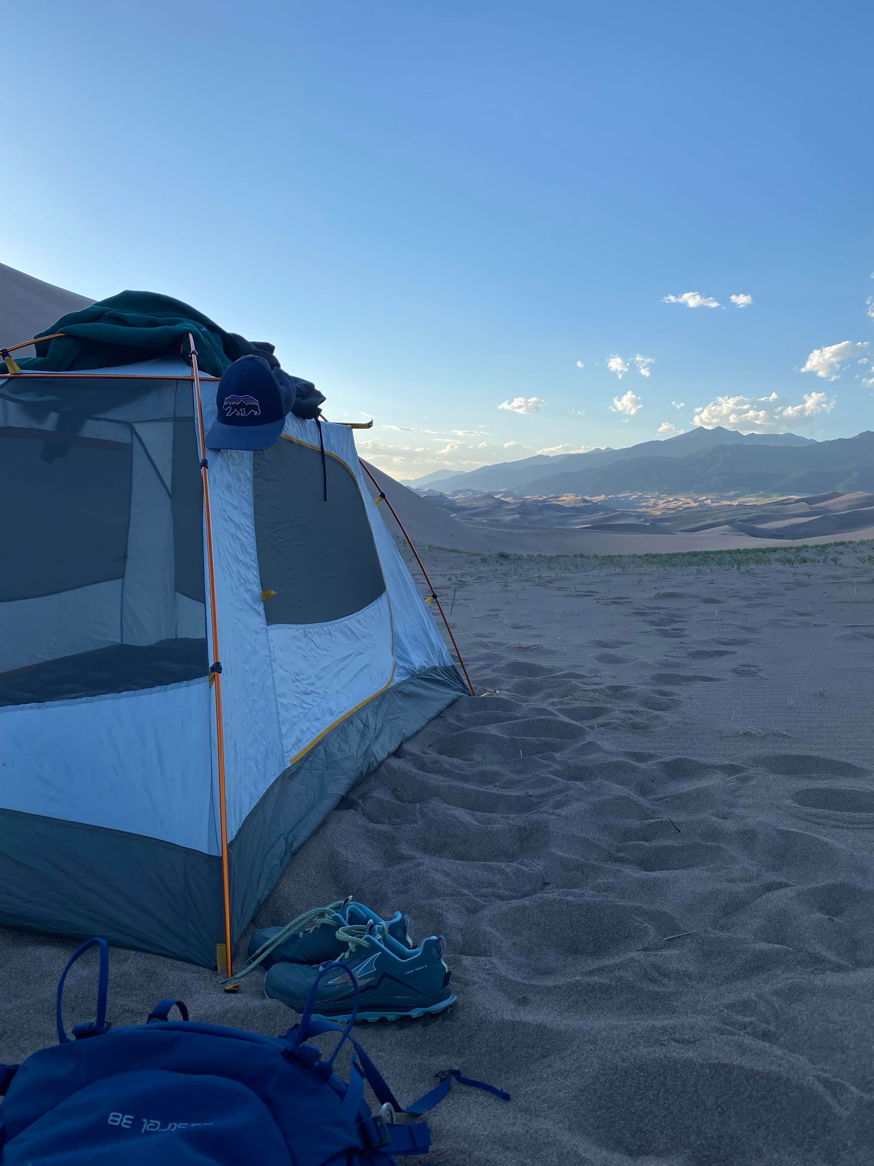 Kate's photo of tent camping at The Dunefield — Great Sand Dunes National Park near Saguache, CO