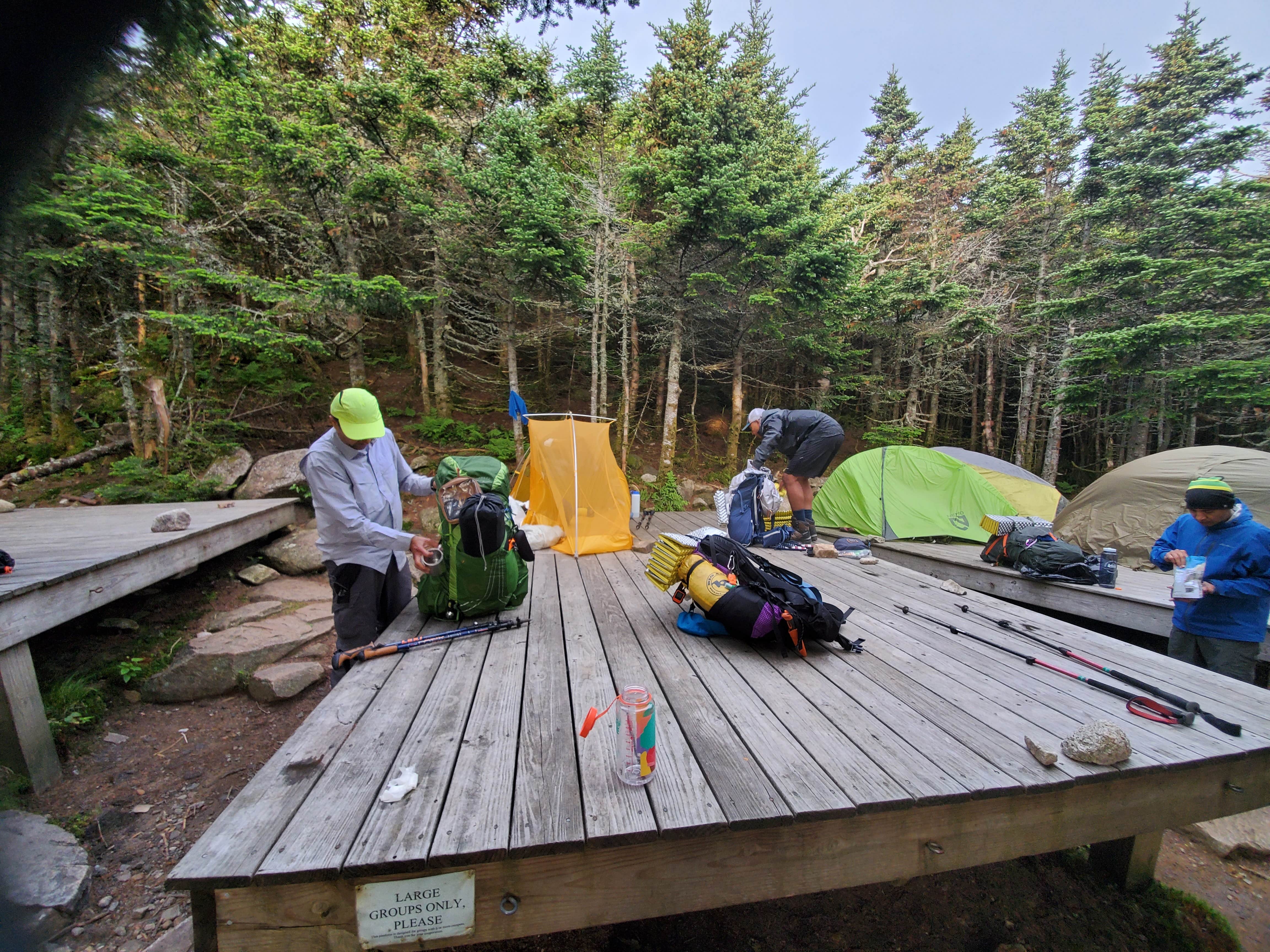 Raj T.'s photo of tent camping at Garfield Ridge Campsite and Shelter — Appalachian National Scenic Trail near West Ossipee, NH