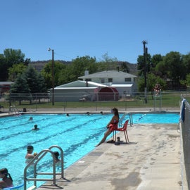 The swimming pool in the park.